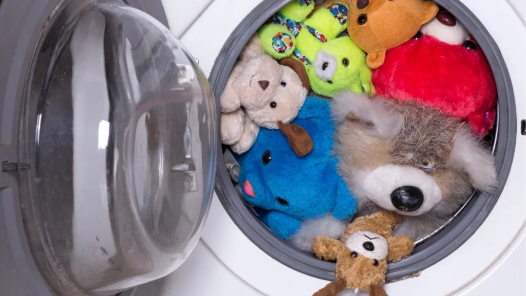 stuffed toys in the washing machine