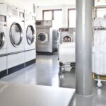 washing machines in the washing area